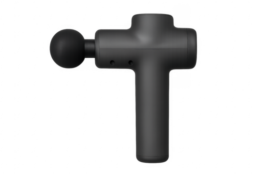 Massage gun on transparent background promoting muscle recovery and relaxation