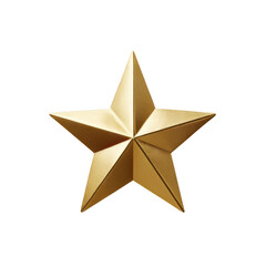 Obraz premium Shiny golden star decoration isolated on transparent background