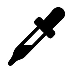 Black and white dropper icon representing science, medicine, or chemistry related topics