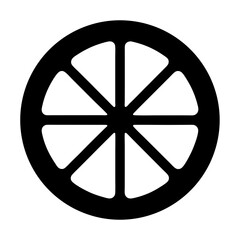 Obraz premium Abstract Black and White Wheel with Eight Spokes Design Illustration