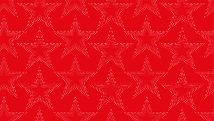 Seamless pattern of a Festive christmas red background with dotted stars
