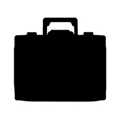 Silhouette of a classic black briefcase representing business and travel