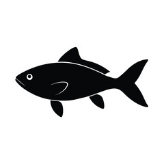 Obraz premium silhouette of a fish on white background 