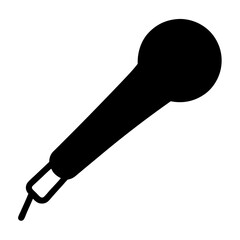A simple and clean black icon of a dynamic microphone vector image