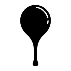 Black and white silhouette of a balloon with a long stem