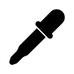 Black silhouette illustration of a medicine dropper used for chemistry work