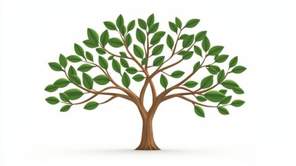 A stylized tree illustration with lush green leaves on a brown trunk, symbolizing nature and growth.