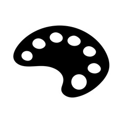 Fototapeta premium Black and white artist paint palette illustration with several circular depressions