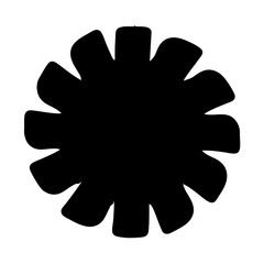 Obraz premium Bold and Abstract Black Floral Shape with Rounded Edges Silhouette Design