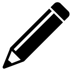Black Pencil Icon Vector Graphic Illustration for Design and Presentation Use