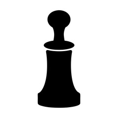 Black silhouette of a chess pawn piece against a white background