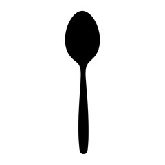 Elegant black and white silhouette of a classic spoon with a bold design