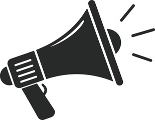 Megaphone loudspeaker icon vector illustration, announcement symbol for marketing promotion, communication design, alert notification, business advertising, public message concept graphic