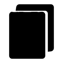 Two Black Rounded Rectangles Overlapping, Isolated on White Background, Minimalist Style