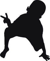 silhouette boy figure vector design