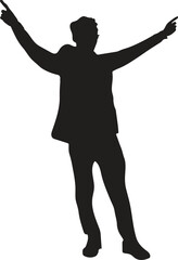 silhouette man business success