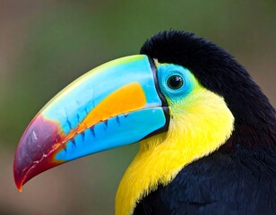 Naklejka premium Colorful Toucan Closeup Portrait.