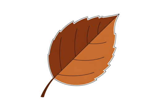 A simple, stylized illustration of a single autumn leaf against a plain black backdrop. - Powered by Adobe