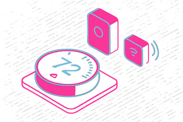 Smart Home Thermostat and Wireless Sensor, Minimalist flat design