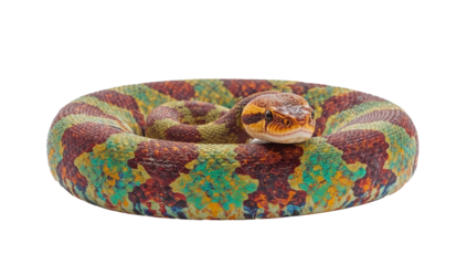 Colorful snake isolated on white PNG cut out