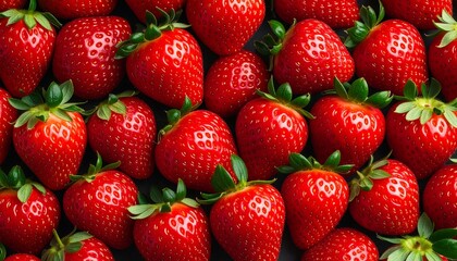 Fresh Red Strawberries Background. (10)