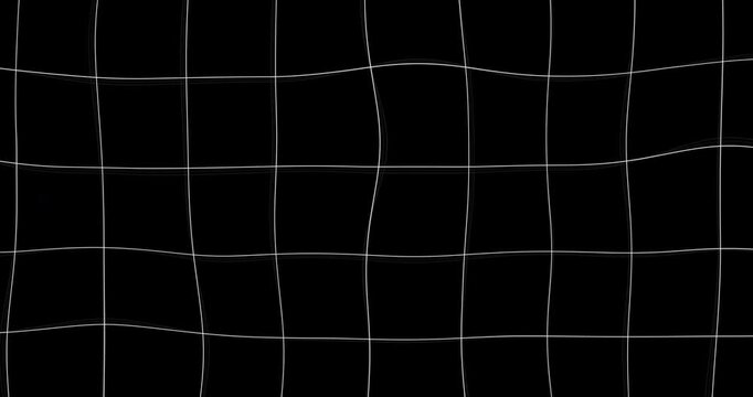 Moving grid background, abstract distortion of fluiding wavy grid, mesh pattern with psychedelic turbulence, footage
