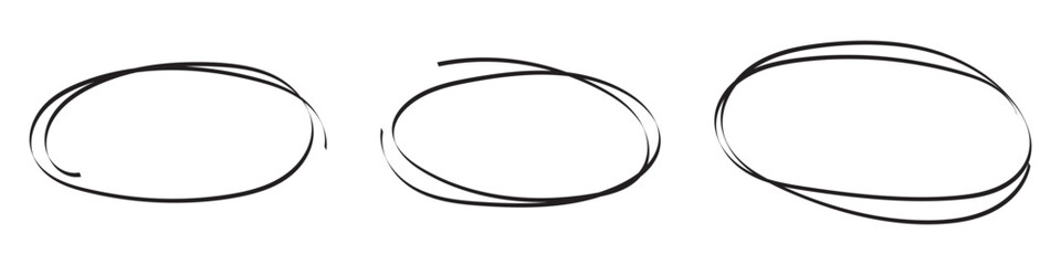 Red hand drawn circle outlines on white background simple design