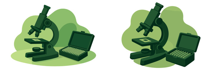 Microscope and slide case for scientific research