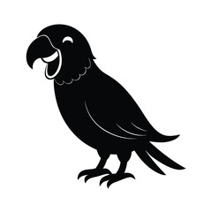 Fototapeta premium silhouette of a parrot laughing and telling jokes