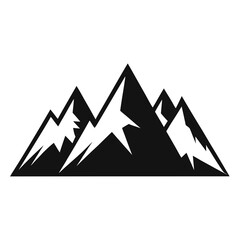 Stylized black and white mountain range icon