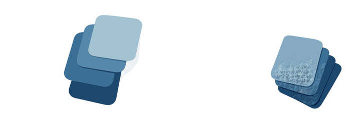 Blue Rounded Squares Layered Abstract, Minimalist flat design