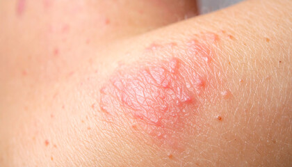 Fototapeta premium Skin Allergy Rash Dermatitis Texture Close-Up Background, Detailed Skin Irritation Surface, High-Resolution Dermatology Texture, Medical and Healthcare Visual for Research and Education