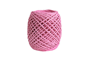 Pink twine ball isolated on transparent background