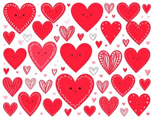 Cute hearts with various designs