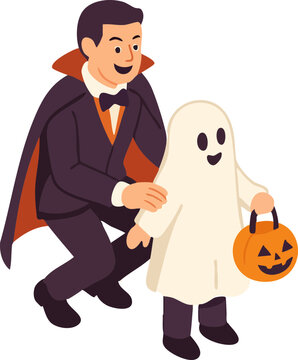 halloween vampire and ghost costume clip art preview