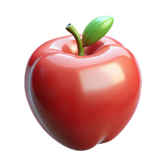 3d apple fruit glossy effect isolated for world diabetes day