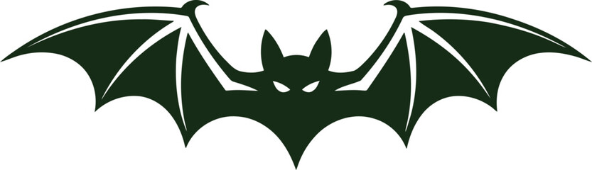 Dark Silhouette of a Bat with Outstretched Wings
