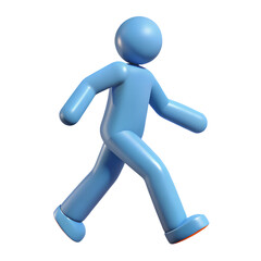 3d walking person symbol isolated transparent diabetes lifestyle icon