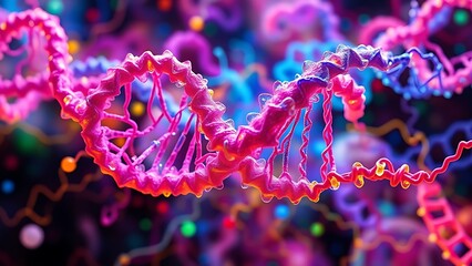 An abstract representation of metabolic pathways in vibrant colors, twisting like a double helix.