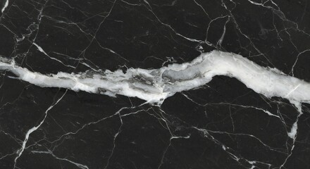 Elegant Black Marble Texture Background with White Veins, Seamless Tiles Background for Modern...