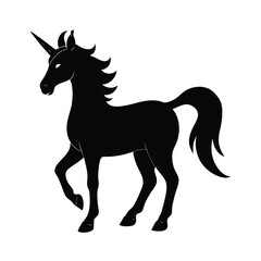 Obraz premium silhouette of a unicorn on white background