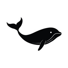 Obraz premium silhouette of a whale on white background