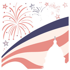 fireworks illustration, abstract gradient background