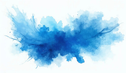 Artistic blue watercolor splash effect template