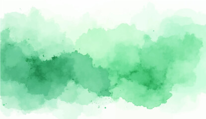 Fototapeta premium Artistic green watercolor splash effect template