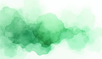 Artistic green watercolor splash effect template