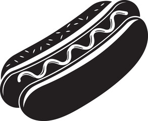Hotdog doodle collage element cute black white illustration vector

