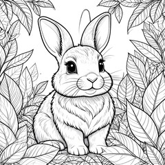 Cute rabbit coloring page
