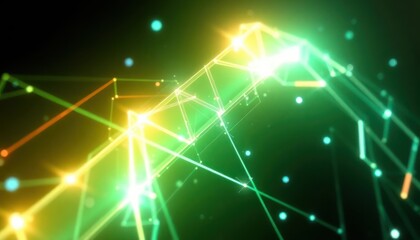 Abstract digital network with glowing lines and connected points, representing data flow, communication, and technological innovation. Ideal for science, business, or modern design.