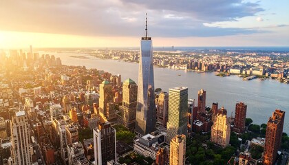 Obraz premium New York City skyline at sunset